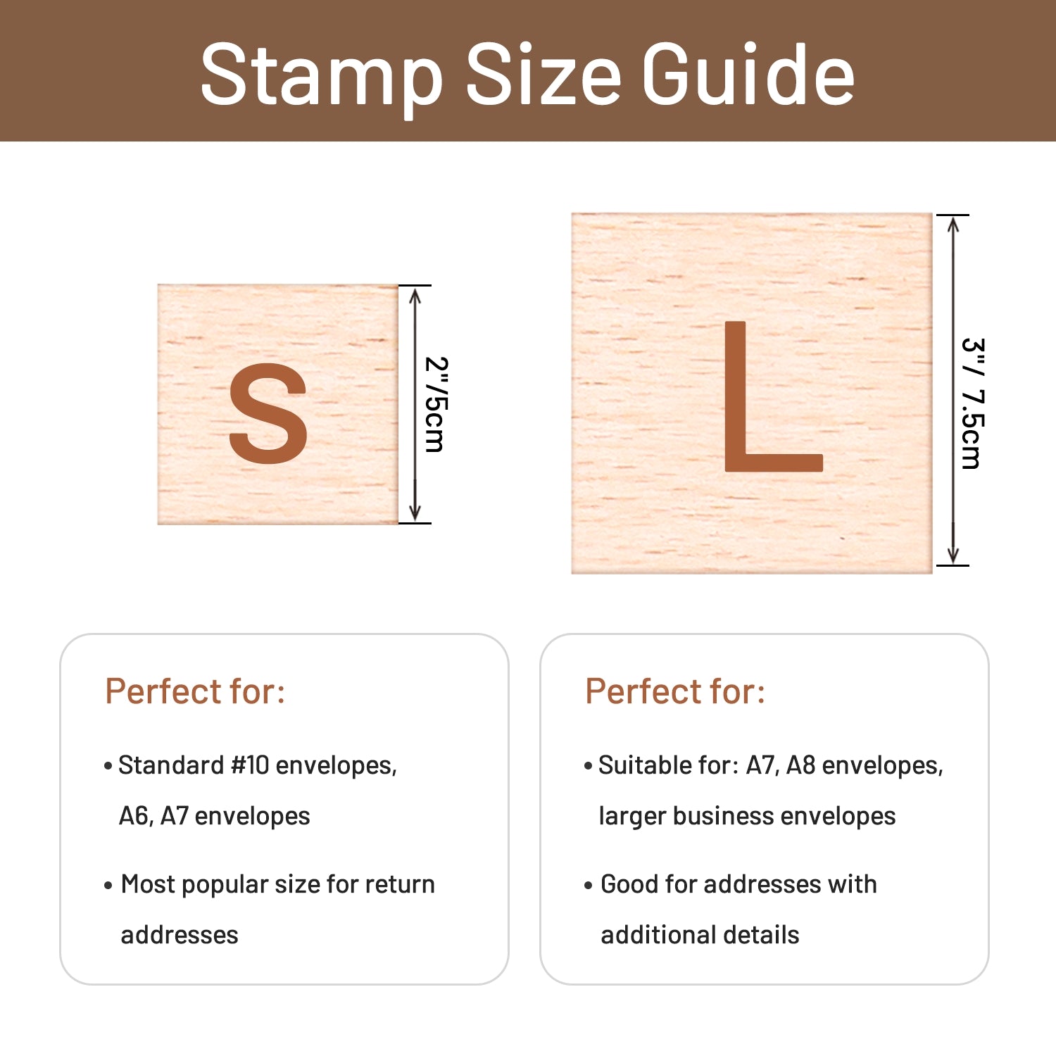 Personalisierter Adresse Holz Gummistempel Quadrat100