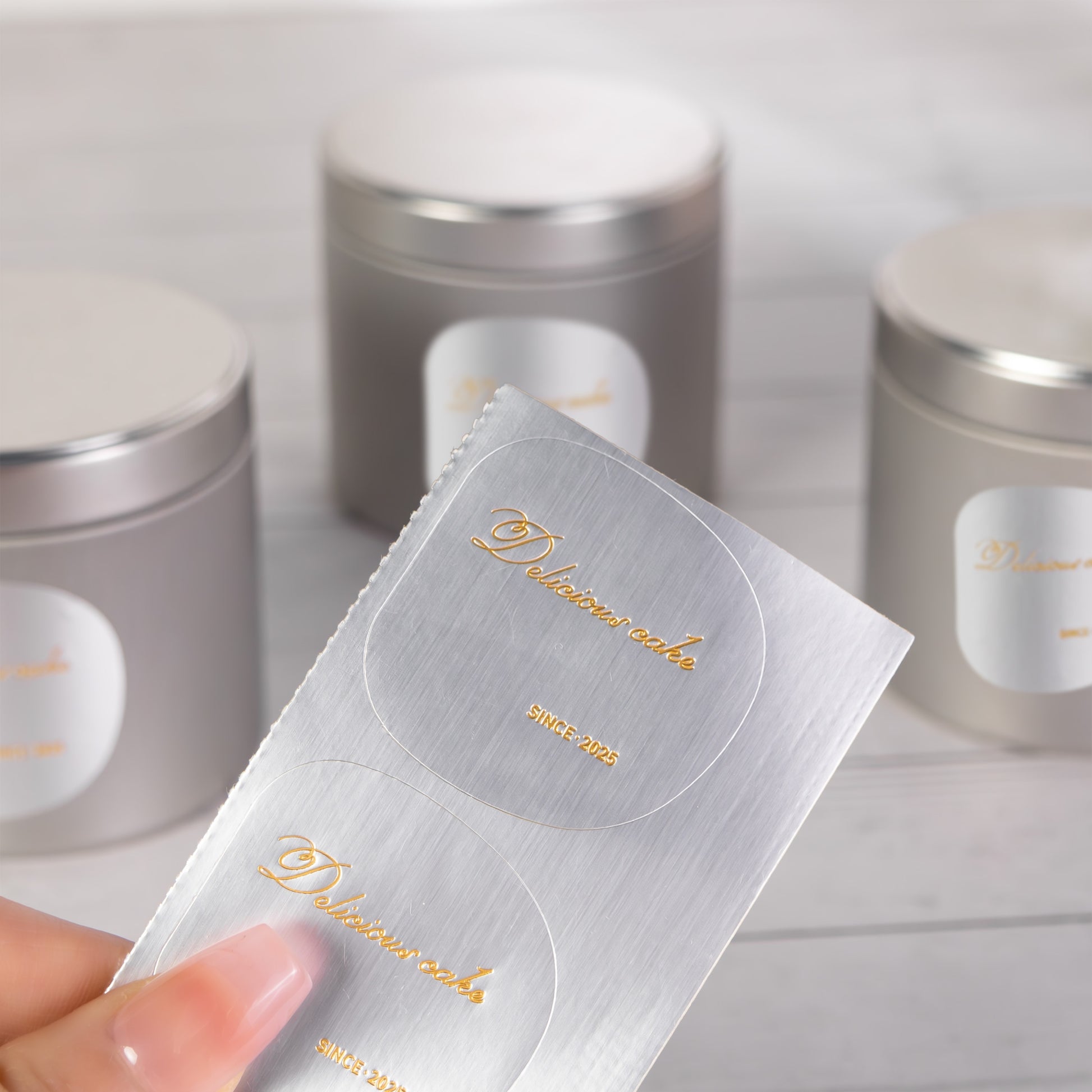 Individuelle matte metallische Folien-Etiketten | Luxuriöse heißgeprägte Aufkleber9