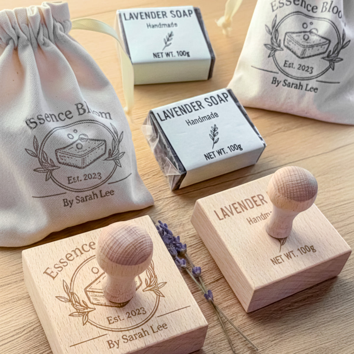 Personalisierte Holz-Gummistempel für Geschäft & Basteln mit Ihrem Logo : Artwork3