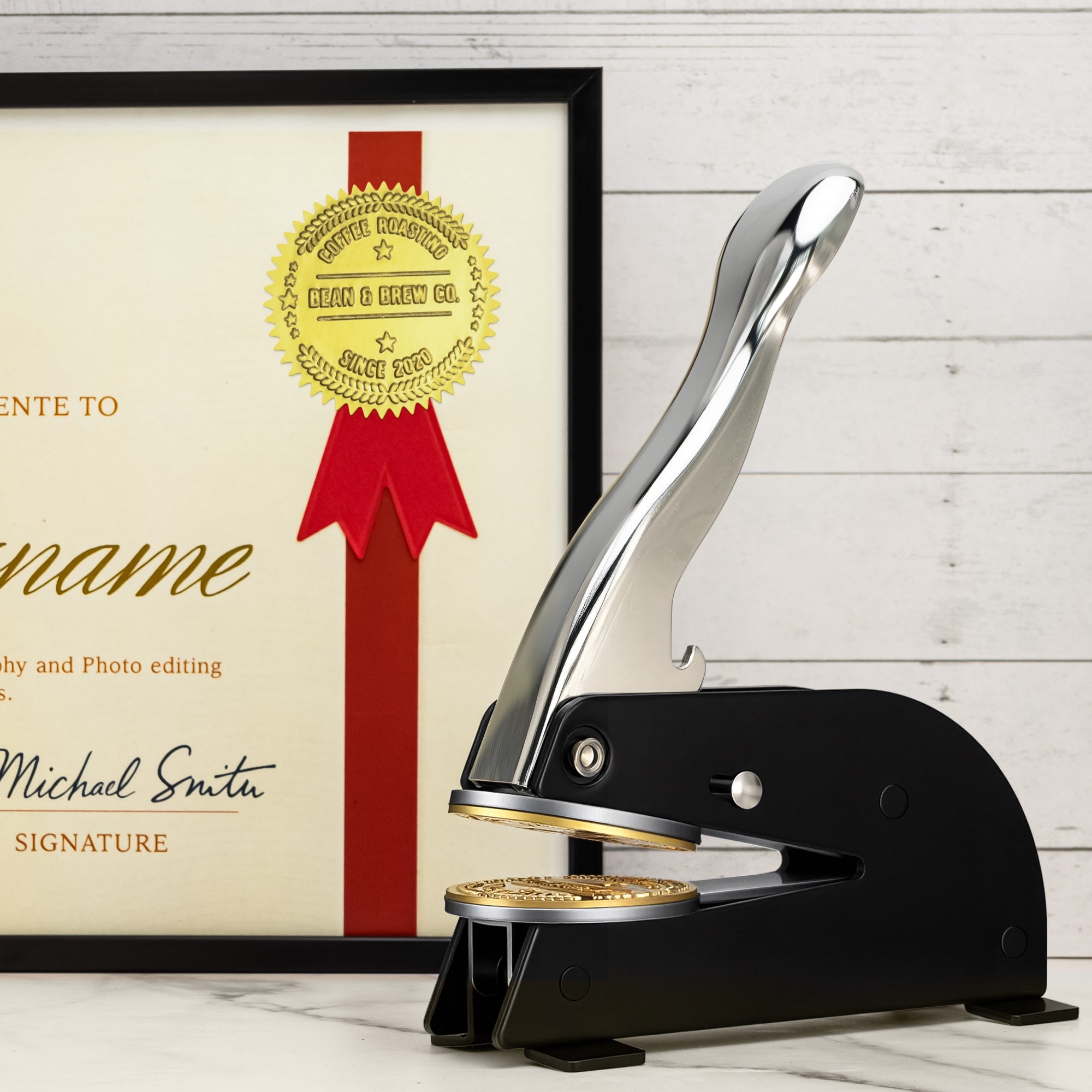 Extra Large Personalisierte Design Desktop Prägestempel mit Ihrem Artwork - Heavy Duty Prägezange stamprints
