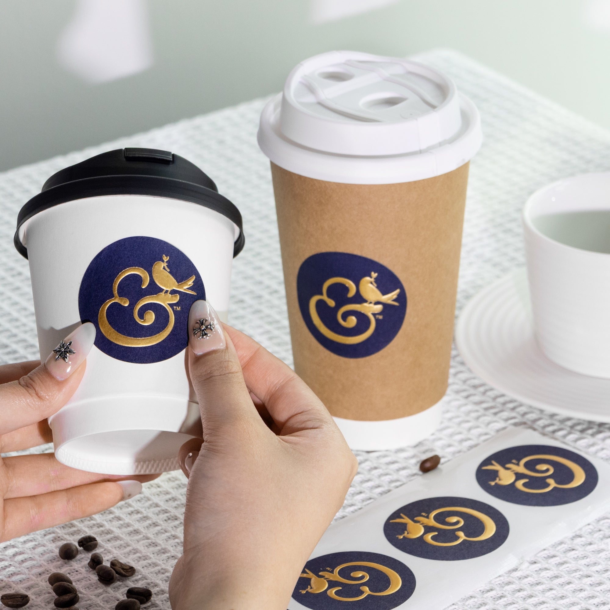 Luxury Embossed Foil Stamped Textured Stickers - Premium Gold Foil Labels3