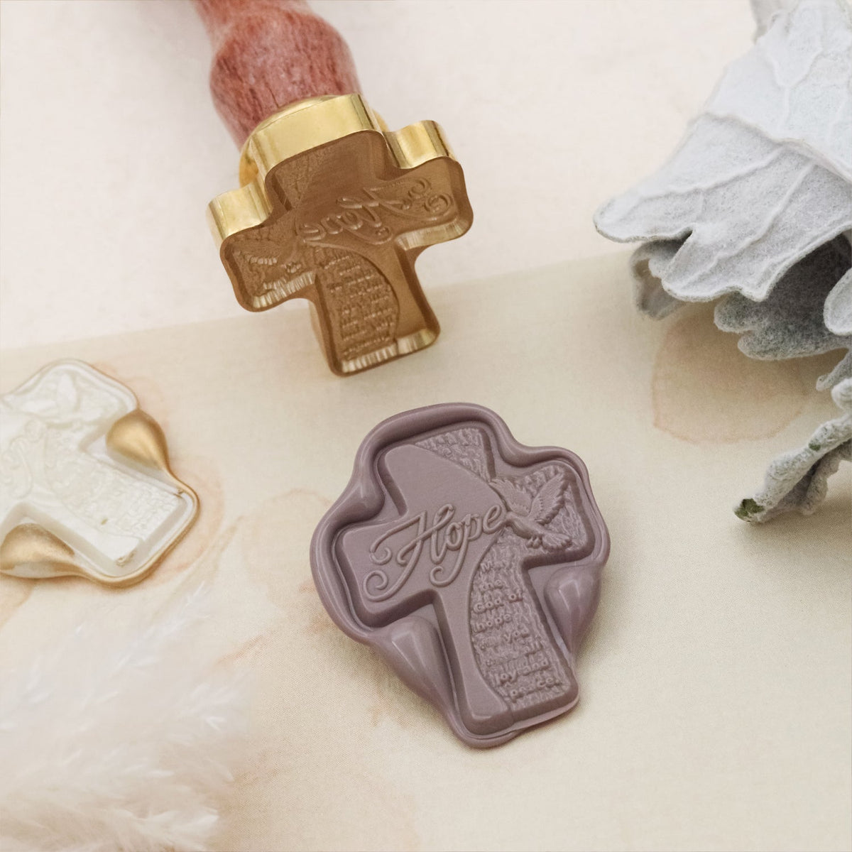Stamprints 3D Relief Kreuz Wachssiegel Stempel