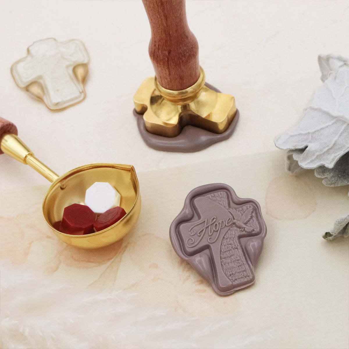 Stamprints 3D Relief Kreuz Wachssiegel Stempel 3