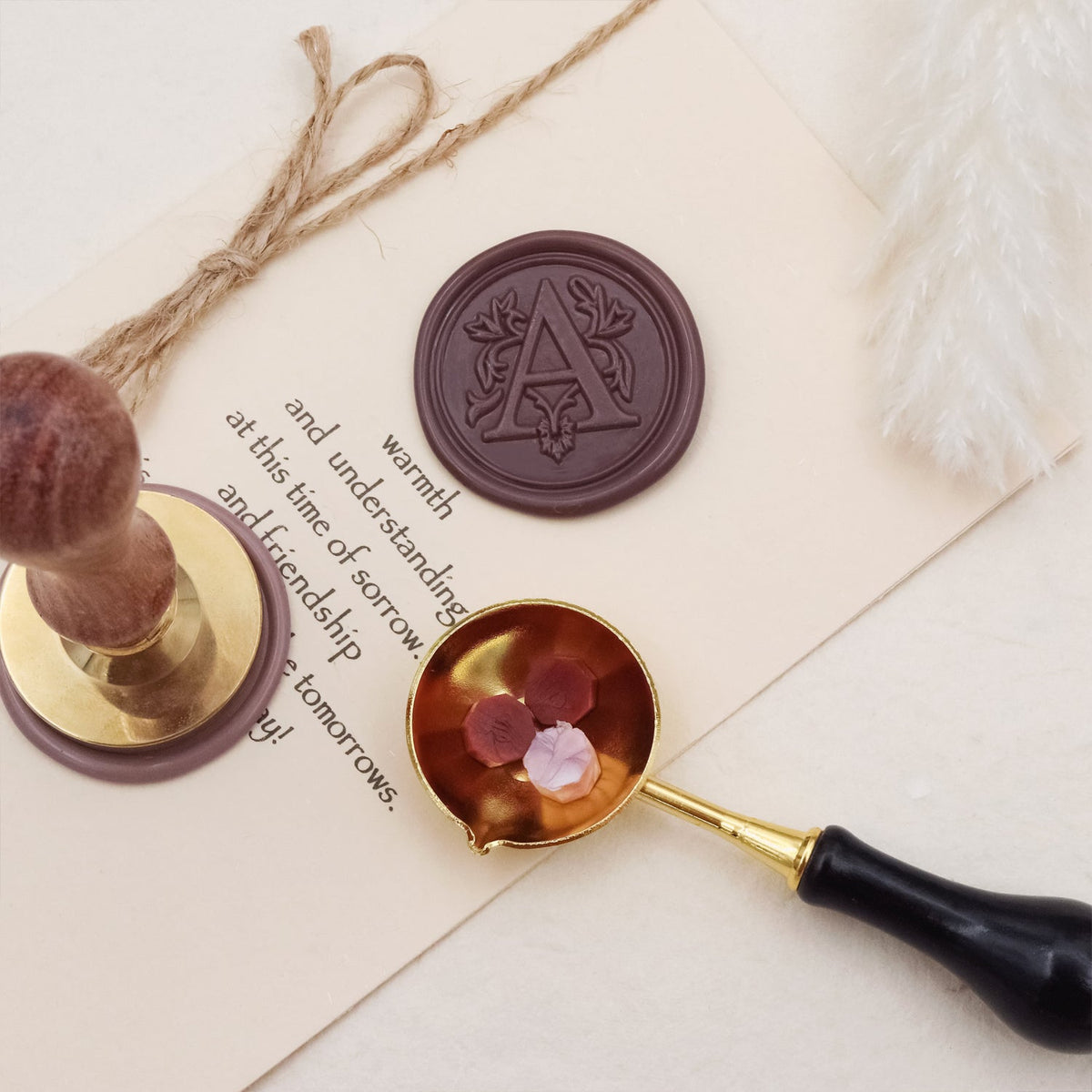 Stamprints Blumen-Initialen Siegelwachs Siegelstempel 3